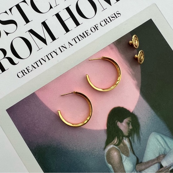 MONICA VINADER 18K Gold Vermeil Hoop Earrings - Picture 7 of 11